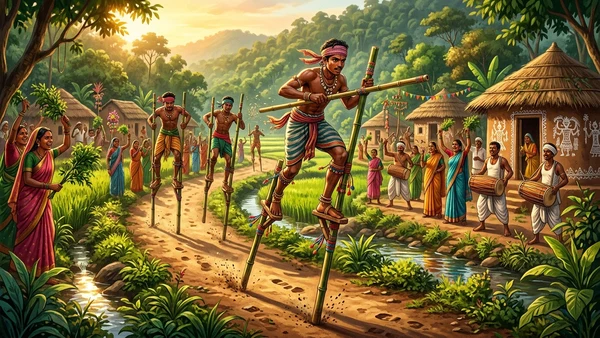 Gedi Daud: Madhya Pradesh Bamboo Stilt Race (गेड़ी दौड़ - Tribal Heritage)